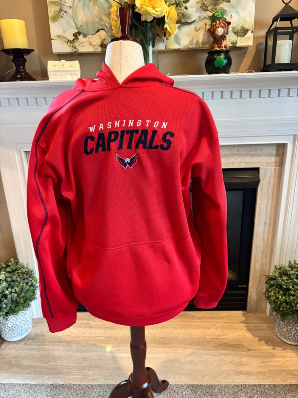 Men’s Reebok Washington Capitals Hockey Long Sleeve Hoodie Size XL/Tall Like New
